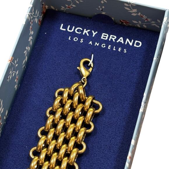 NEW in box Lucky Brand gold plated chain bracelet chunky Boho Classic Giftable - Picture 3 of 6